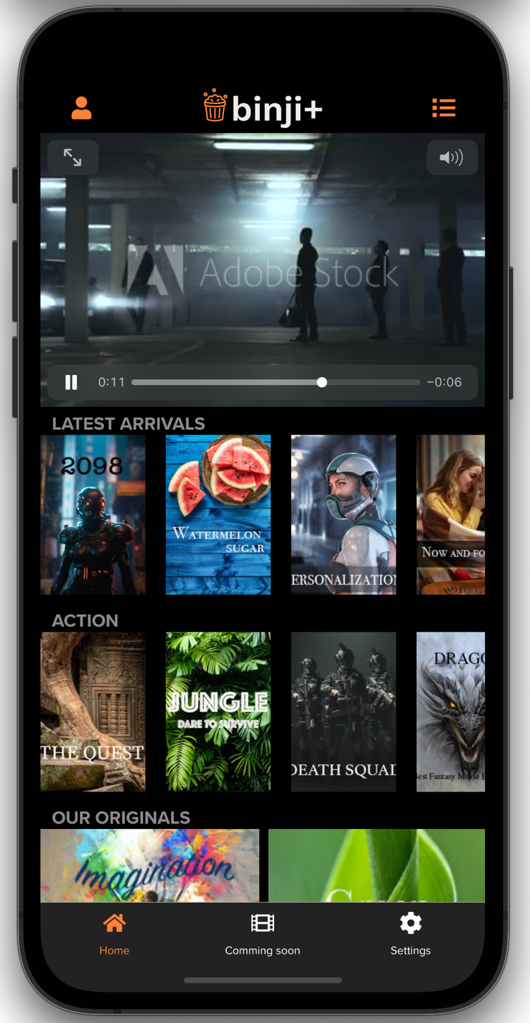 Binji Plus Mobile App
